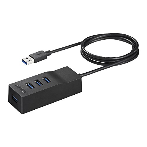 【ポイント2倍】 【200円引クーポン付】 HDD BUFFALO USB3.0 セルフパワー 4ポートハブ ブラック 外付けHDDに最適 上挿しモデル マグネット付き 送料無料