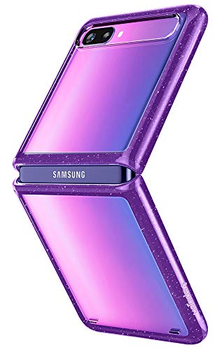  Galaxy Z Flip ケース  対応 カバー 米軍MIL規格取得 カメラ保護 画面保護 耐衝撃 衝撃吸収 Qi充電 ワイヤレス充電 ウルトラ・ハイブリッド ACS01171 (パープル) 送料無料