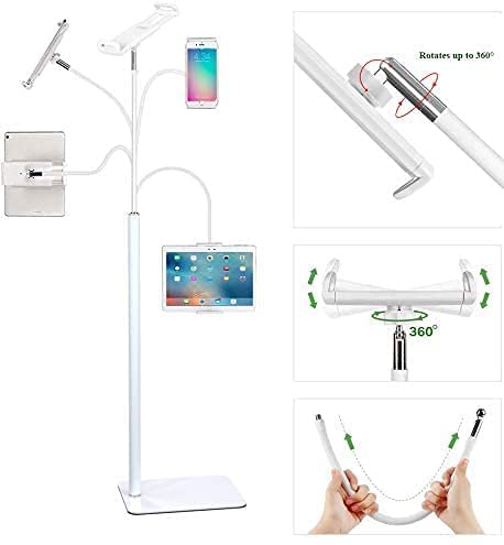 【ポイント2倍】 【300円引クーポン付】 ipad スタンド 床置タブレット スマホ スタンド アイパッド フレキシブルアーム 360°回転可能 高さ調整可能 送料無料