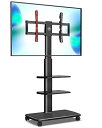 【ポイント2倍】 【200円引クーポン付】 FITUEYES テレビスタンド 32〜65型対応 キャスター付き 高さ角度調節可能 移動式 木目調 ブラック 耐震...