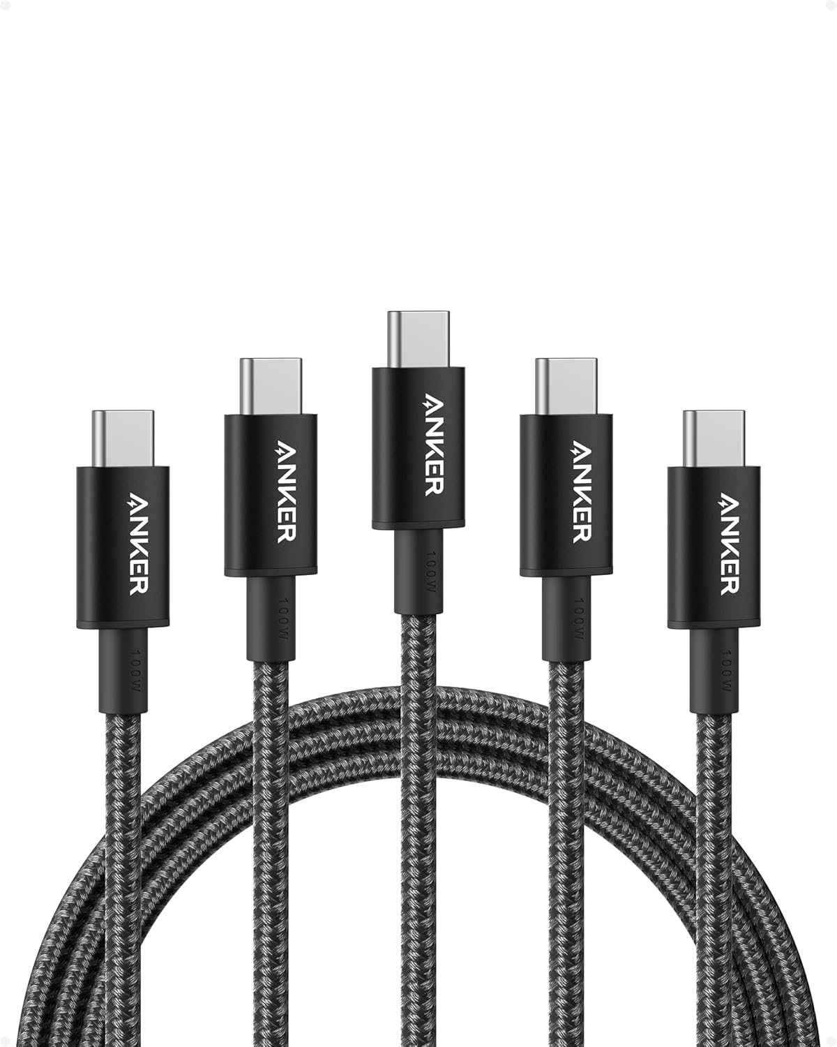 【ポイント2倍】 【500円引クーポン付】 Anker USB C充電ケーブル (6フィート 100W 5パック) USB 2.0 Type C 高速充電ケーブル iPhone 15 / 15Pro / 15Plus / 15ProMax MacBook Pro 2020 iPad Pro 2020 iPad Air 4 Samsung Galaxy S23 /S23 Ultra用 送料無料