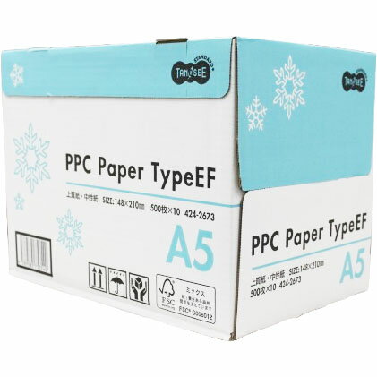 Rakuten - コピー用紙 A5 500枚×10冊 PPCEF-A5 まとめ買い 白色 業務用 プラス 社内資料 診察券 問診票 処方箋 コンパクト 領収書 報告書 申請書類 プリント 小テスト