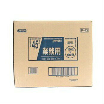 Rakuten - 業務用ゴミ袋03 透明 45L P-43 10枚×60袋 ポリ袋 清掃用品 衛生用品 消耗品 業務用 イベント