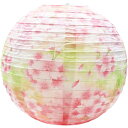 さくらデコレーションペーパーランタン-1/グリーン SKR-DPL1 直径300×H290 ちょうちん 桜 花見 春 店舗装飾 縁日 紙製 大きさ 業務用