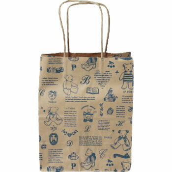 紙袋 T−2 No,1234 ベアコレクション 青 25枚 手提袋 ラッピングバック ギフト ミニサイズ 業務用