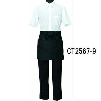 CT2567-9 ショートエプロン 選べる10色 フリーサイズ