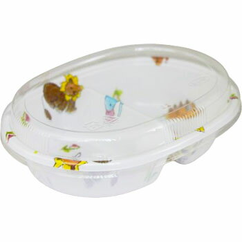 使い捨て 弁当箱 ミニー2ーB どうぶつ透明蓋付 50入 弁当容器 子供向け 少量用 子ども キッズ テイクア..