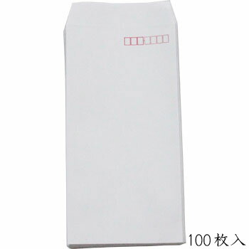 ホワイト封筒 長3〒枠付 100入