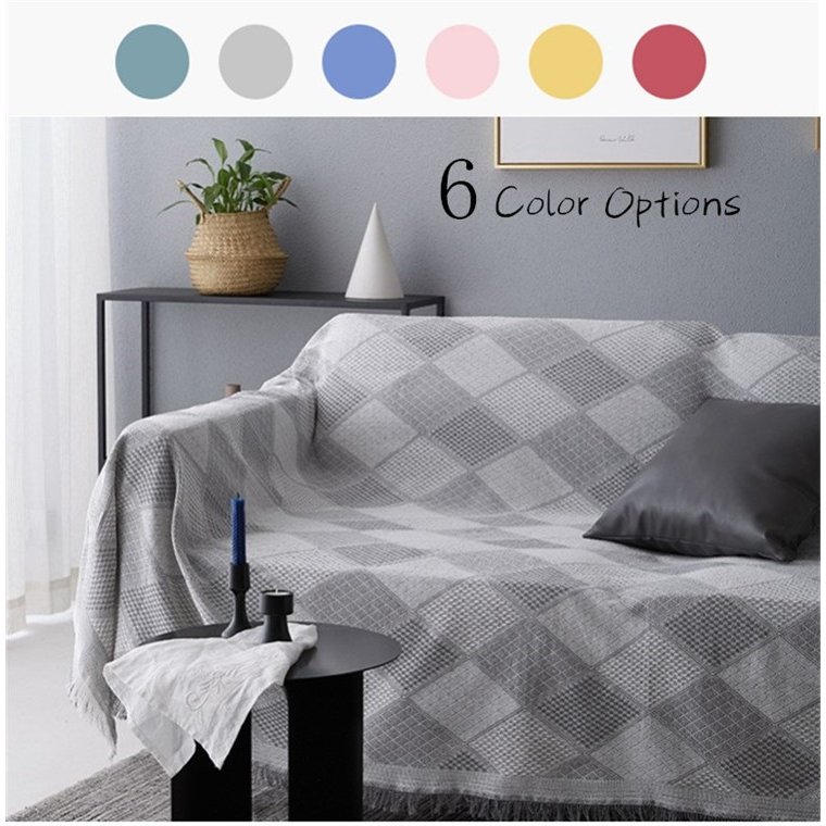 ソファーカバー マルチカバー チェック柄 おしゃれ 北欧風ソファーカバー 人気 長方形 1人掛け 2人 三人掛け 90*90CM 90*180 総ファー保護者 マルチカバー 肘付き ずれ防止 汚れ防止 防塵 オールシーズン インテリア おしゃれ マルチカバー ダイニング ソファー保護のサムネイル