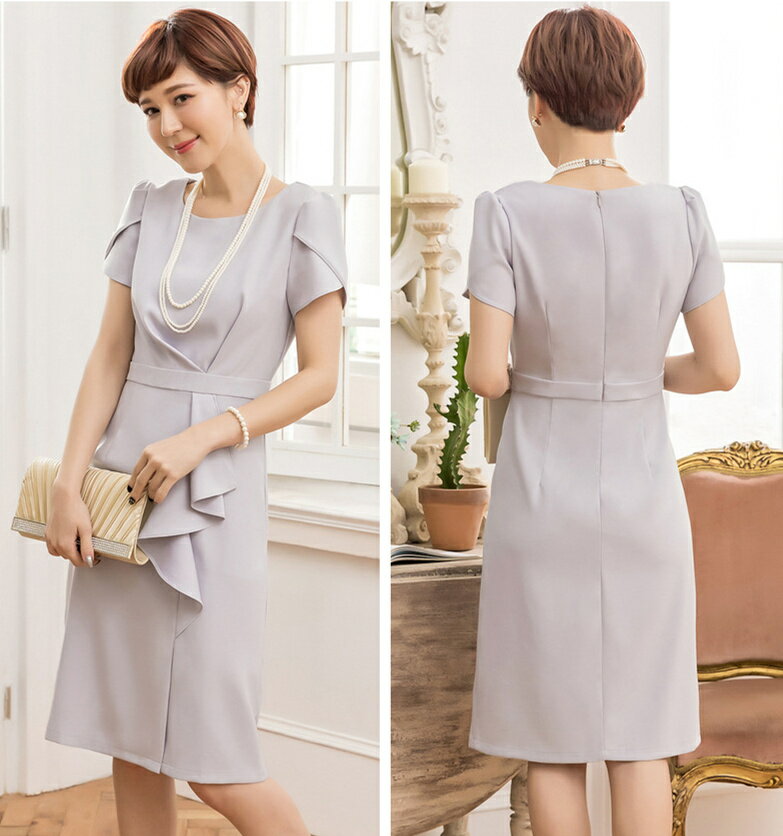 ワンピース ドレス ロングワンピース シースルーレース ミモレ丈 パーティードレス プルオーバー 半袖 お呼ばれ 結婚式 ワンピース レディース 披露宴服 ロン...