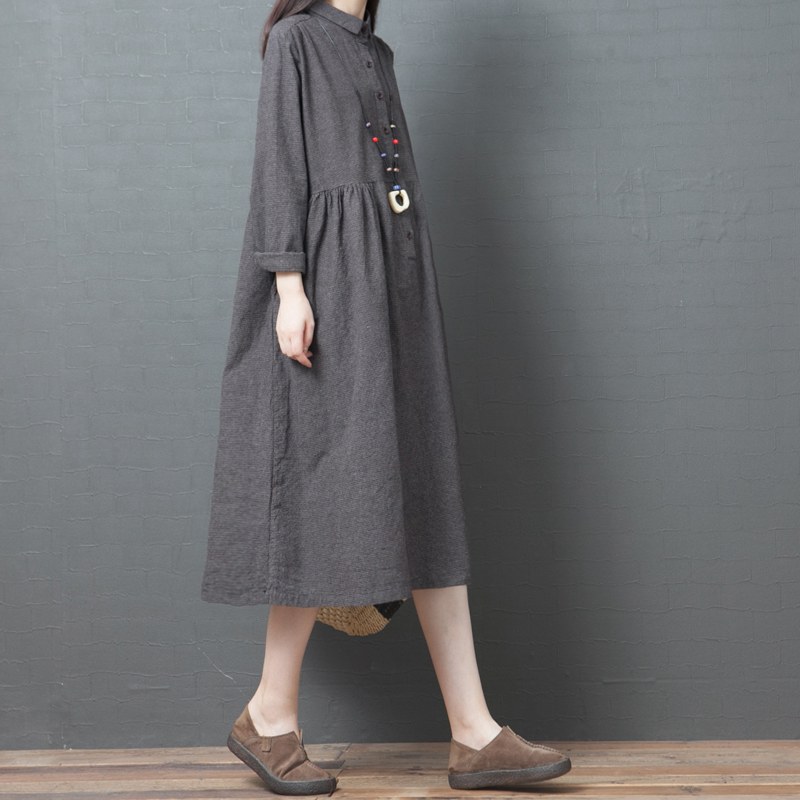 ワンピース シャツワンピース 半端丈 ロングシャツワンピース 開襟 ボーダー柄 ロングシャツ レディース 体型カバー きれいめ 着痩せ 春 秋 夏 冬 大人 30代 40代50代