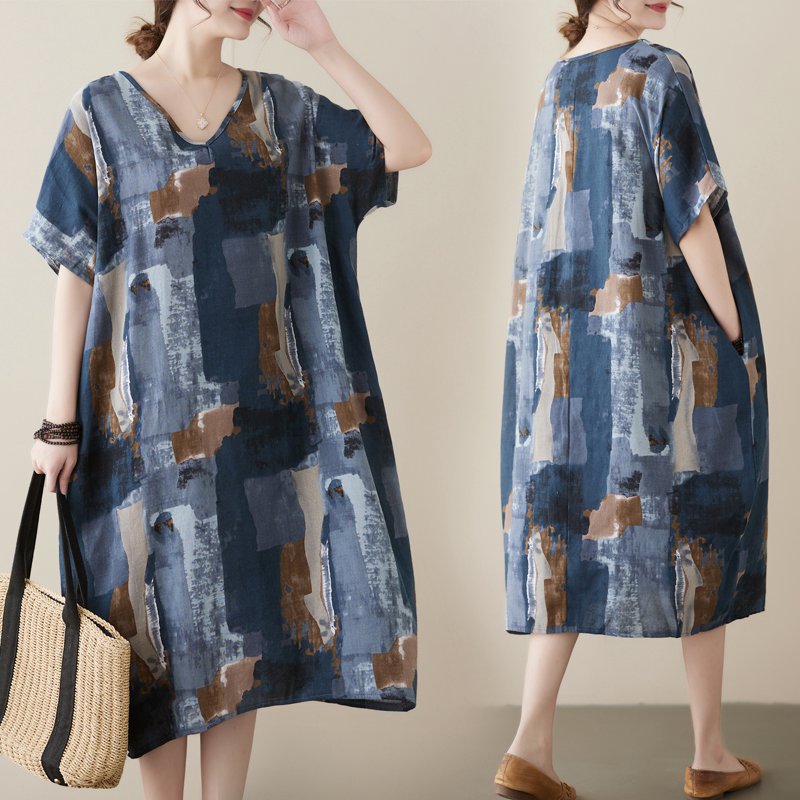 ロング 夏 チュニック 花柄ワンピース きれいめ 春 シャツワンピース レディース 大人可愛い Aラインワンピース ロングブラウス シャツ ブラウス ノーカラーシャツ 大きいサイズ 半袖 ひざ丈 ミディアム 体型カバー オーバーサイズ 着痩せ 上品 大人