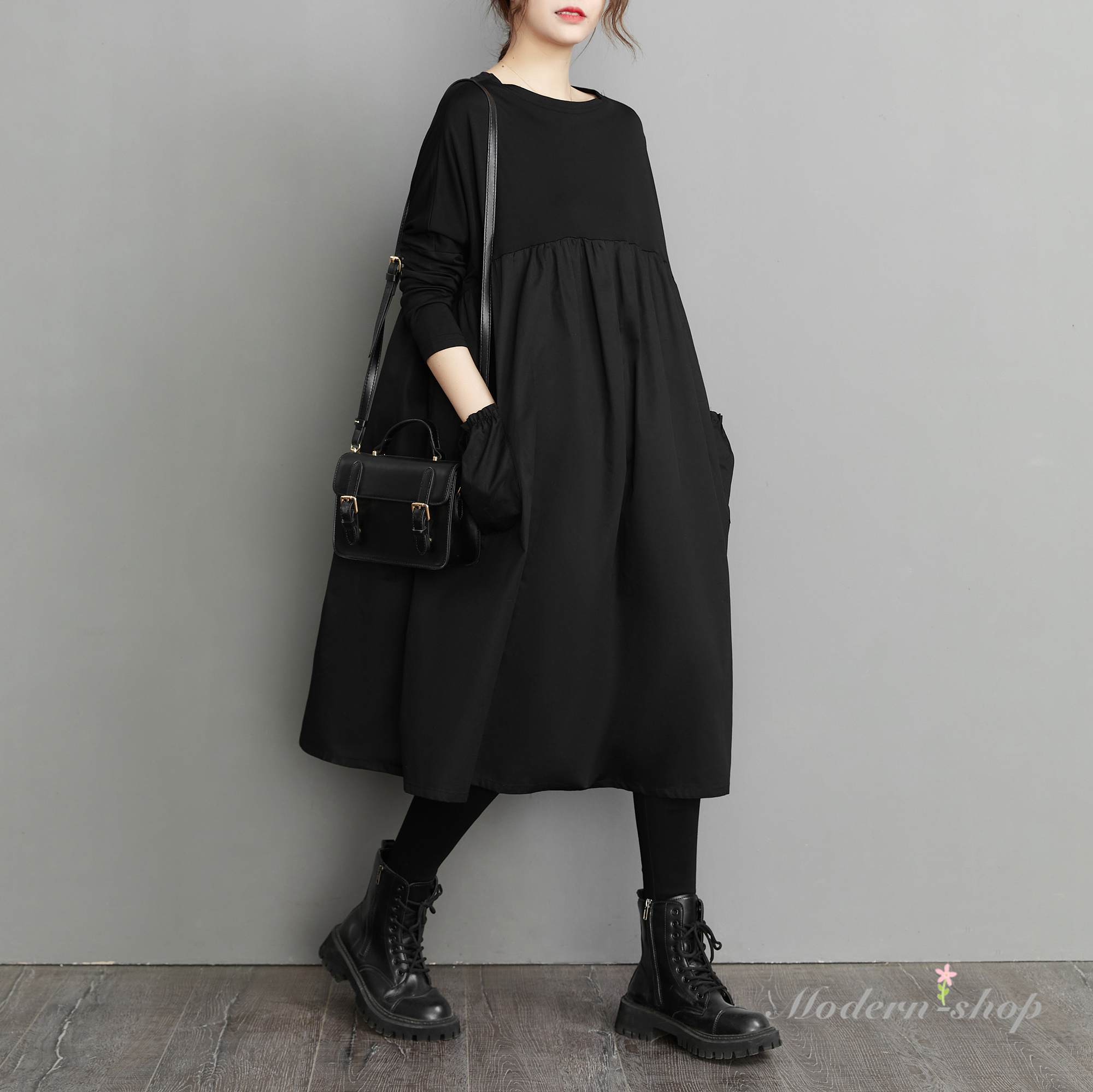 長袖 ワンピース ロング 春 大きいサイズ マキシワンピース シャツワンピース レデ...