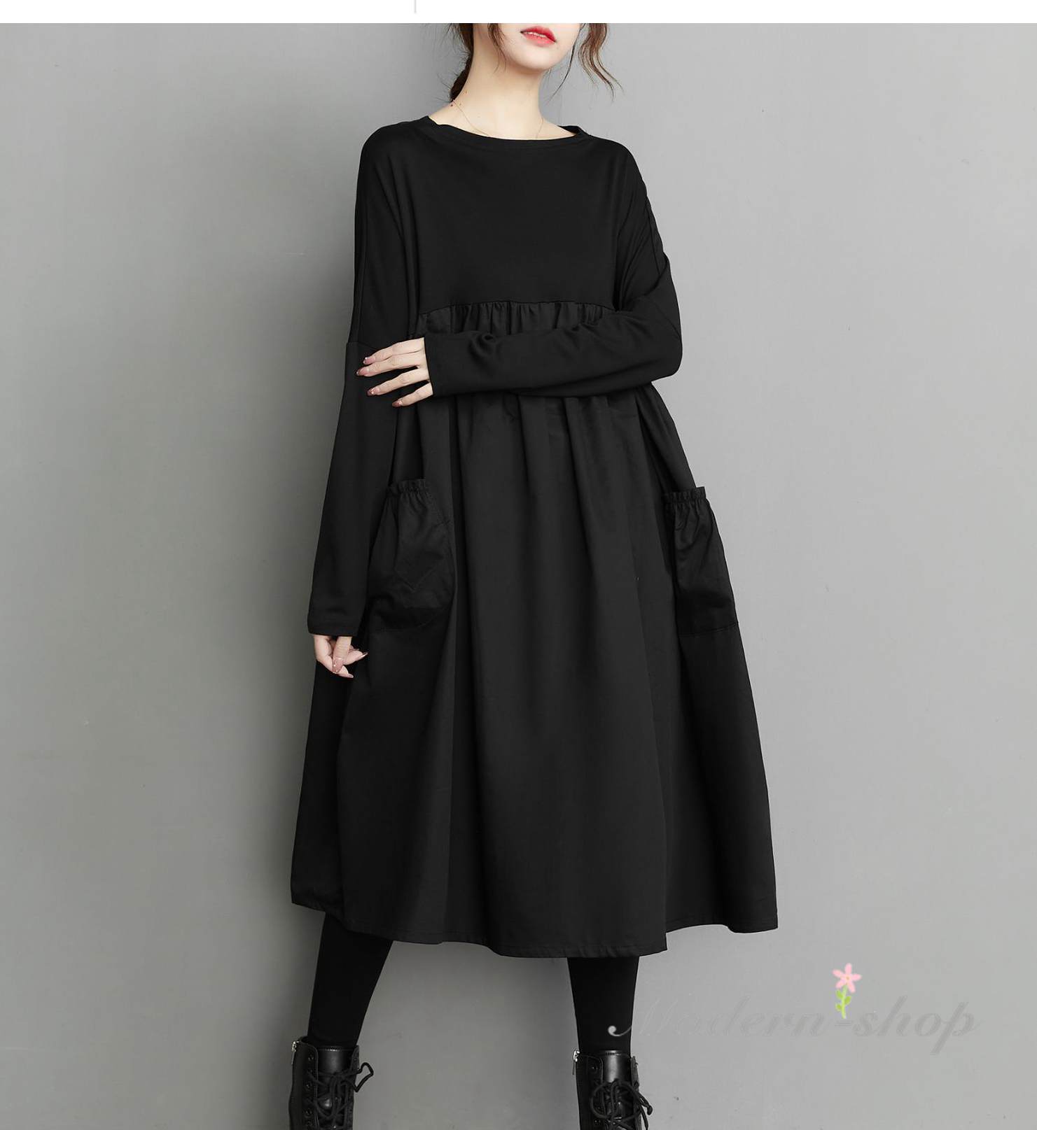 長袖 ワンピース ロング 春 大きいサイズ マキシワンピース シャツワンピース レデ...
