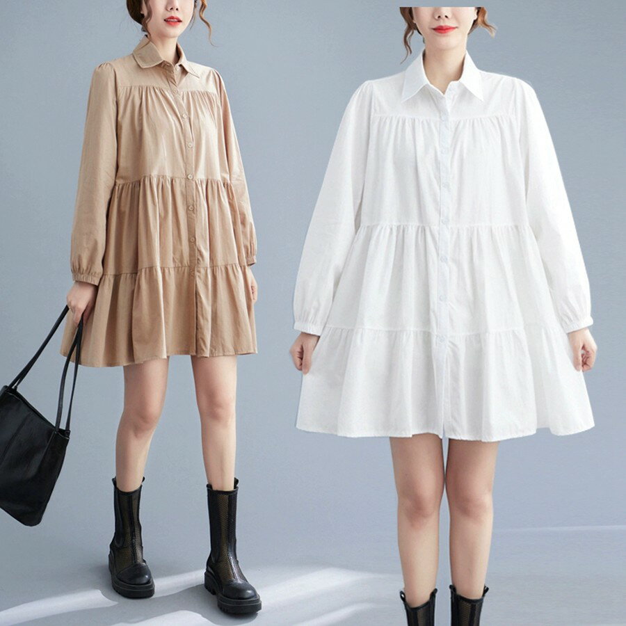 クーポン配布中!チュニック シャツワンピース 長袖 春 ロングワンピース きれいめ ロングシャツ レディース 夏 ブラウス 無地トップス カットソー ビッグシルエット ひざ丈 ミニ丈可愛い 体型カバー ゆったり 通勤 テールライン 着痩せ 大人カジュアル スカート
