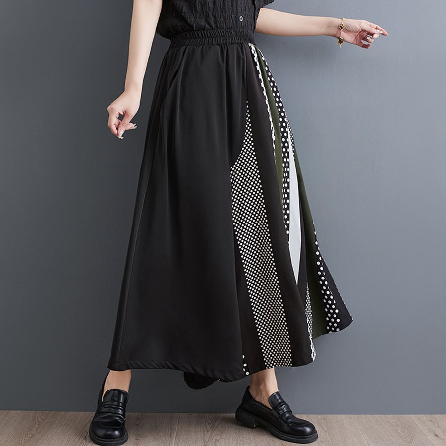 ワイドパンツ パンツ レディース 黒 夏 きれ...の紹介画像2