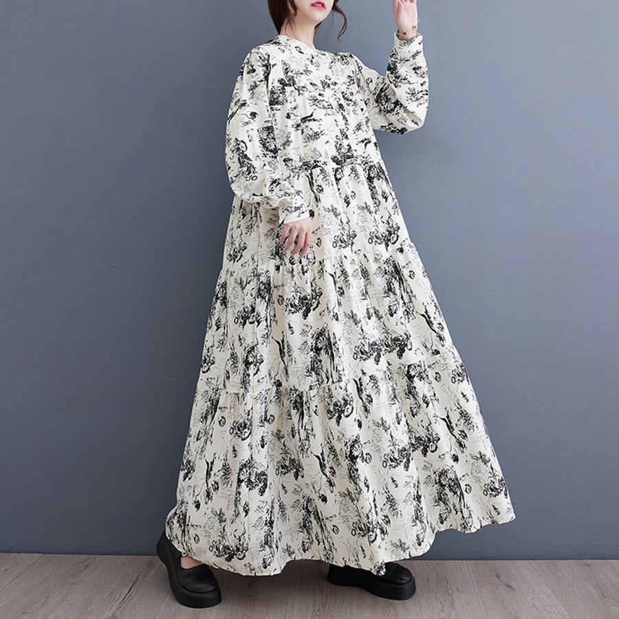 シャツワンピース マキシ ロングワンピース 秋 ロング リゾートワンピ 長袖 春 切...