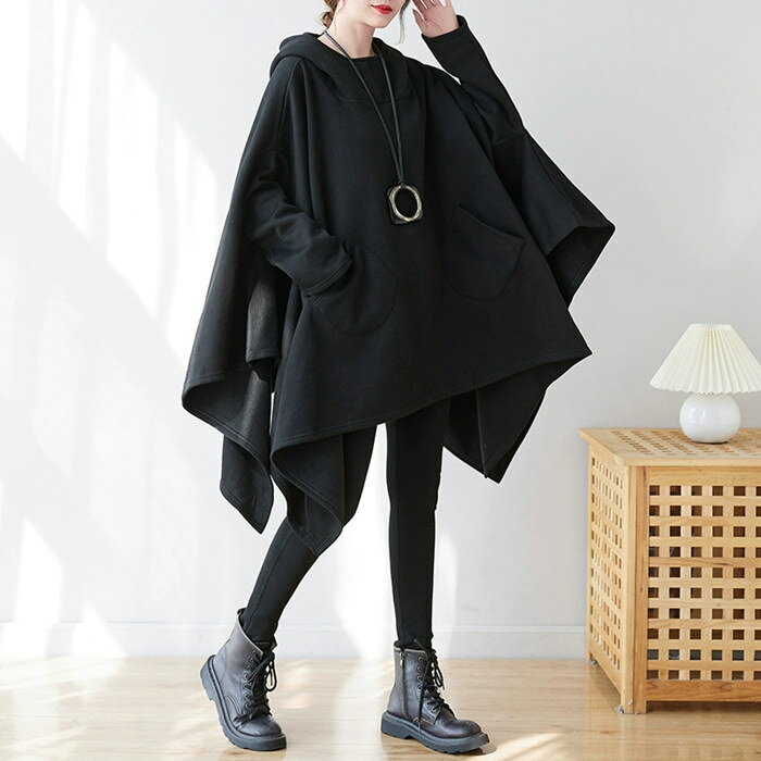 チュニック 秋冬 ポンチョ スウェット 裏起毛 ワンピース レディース 大きいサイズ ロングワンピース チュニックワンピ ピング マキシワンピ プルオーバー ひざ丈 長袖 トップス ロングスカート 体型カバー 着痩せ 大人シンプル おしゃれ 可愛い 厚手 きれいめ 30代40代50代