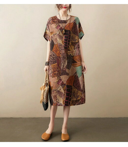 ロングワンピース ワンピース レディース 春夏 チュニック 半袖 きれいめ ロングシャツ シャツワンピース ブラウス 花柄 プリント カットソー ビッグシルエット 可愛い プルオーバー 体型カバー ゆったり 通勤 テールライン オフィスカジュアル 大人カジュアル スカート