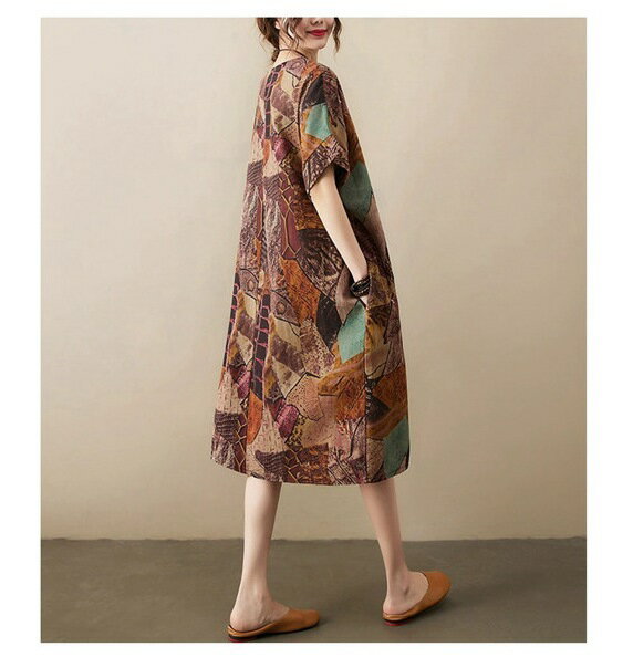 ロングワンピース ワンピース レディース 春夏 チュニック 半袖 きれいめ ロングシャツ シャツワンピース ブラウス 花柄 プリント カットソー ビッグシルエット 可愛い プルオーバー 体型カバー ゆったり 通勤 テールライン オフィスカジュアル 大人カジュアル スカート