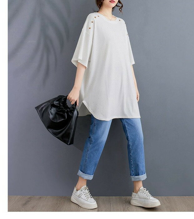 チュニック 無地 半袖 プルオーバー 可愛い Tシャツ カットソー トップス レディース 春夏 シャツ ブラウス ロングシャツ ビッグシルエット きれいめ パーカー 体型カバー ゆったり ミドル 通勤 テールライン ロング 着痩せ オフィスカジュアル 大人カジュアル 黒 スカート