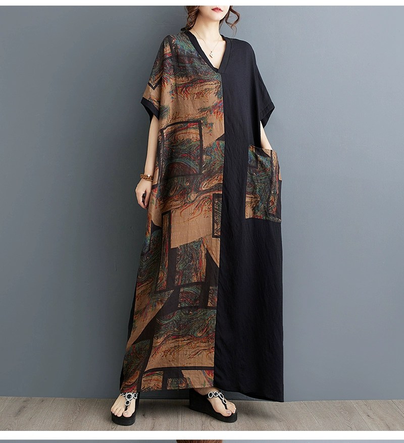 マキシワンピースシャツワンピース半...