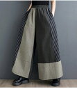 デニム ワイドパンツ ロングパンツ デニムパンツ レディース ボトムス 黒 春夏 きれいめ ガウチョパンツ スカーチョ バギーパンツ 大きいサイズ テーパードパンツ ウエストゴム ロールアップ ノアール サルエル 大きいサイズ ゆったり ロングパンツ ガウチョパンツ 切替え
