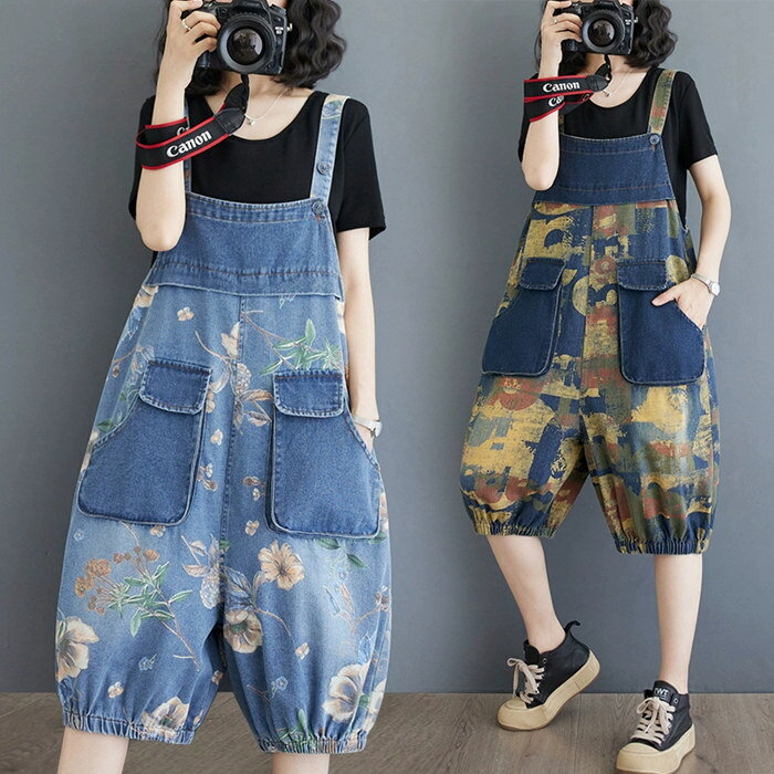 デニム 夏 サロペット オーバーオール オールインワン レディース ハーフ ひざ丈 サルエルパンツ パンツ フレアー ジャンパースカート デニムパンツ ジーンズ テーパード サルエル ボトムス ワイドパンツ 通勤 テールライン ワンピ ロング 着痩せ 切替え つなぎ