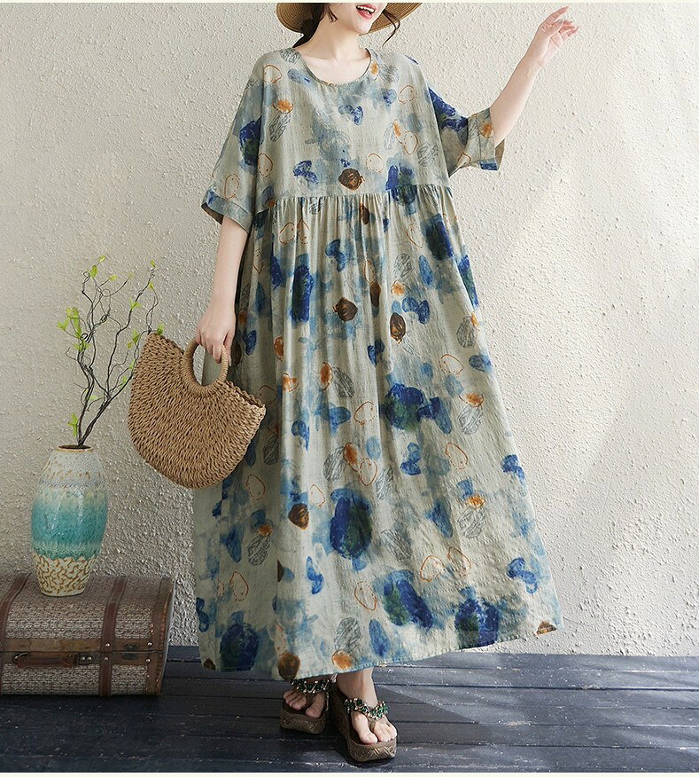 ワンピース きれいめ ロングワンピース プリント シャツワンピース マキシ丈 シャ...