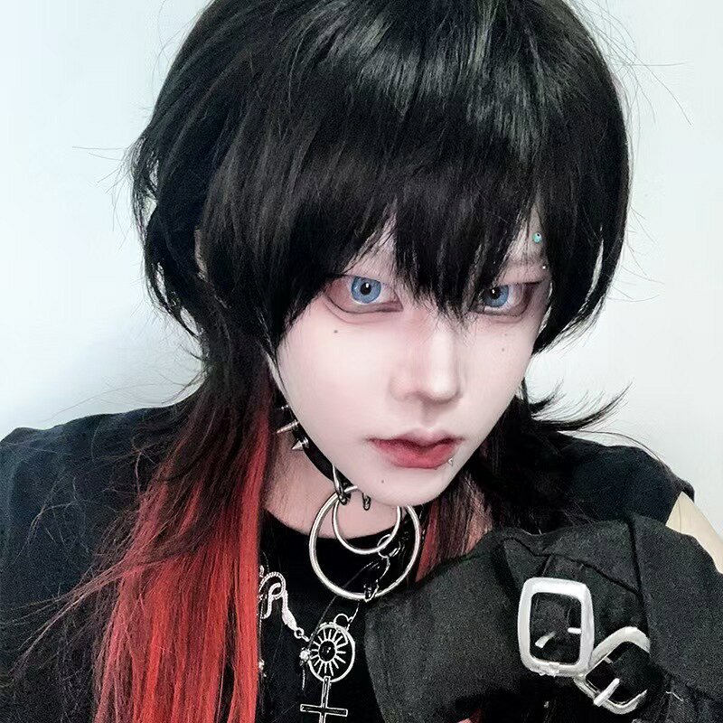 樂天商城 - ウィッグ ショート メンズ 黒髪 ショートウルフ ロング 赤髪 フルウィッグ 男性ウィッグ コスプレ 短髪 男装 自然 フルウィッグ ウィッグ オールかつら 黒 おしゃれ ショート ボブ コスプレ ショート 紳士 男女兼用