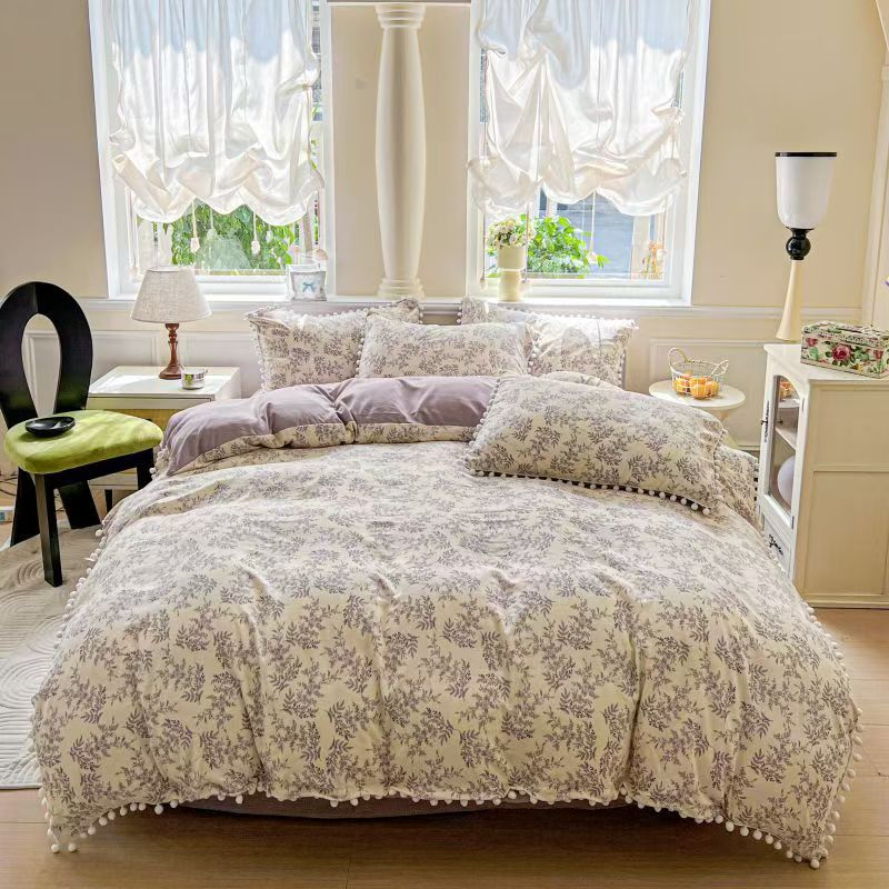 布団カバー 3点セット 寝具カバー 田園風 柔らかい 掛け布団カバー 花柄 和風 ベッド用 シーツカバー ..