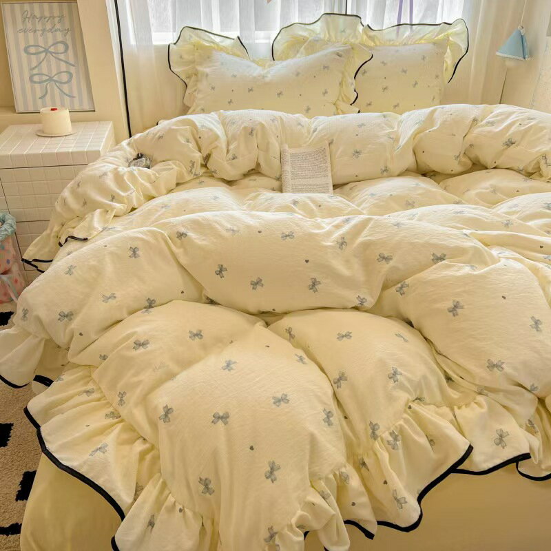 布団カバー セット 姫系 寝具セット フリル シングル かわいい 3点セット 4点セット 花柄 可愛い 春夏 ..