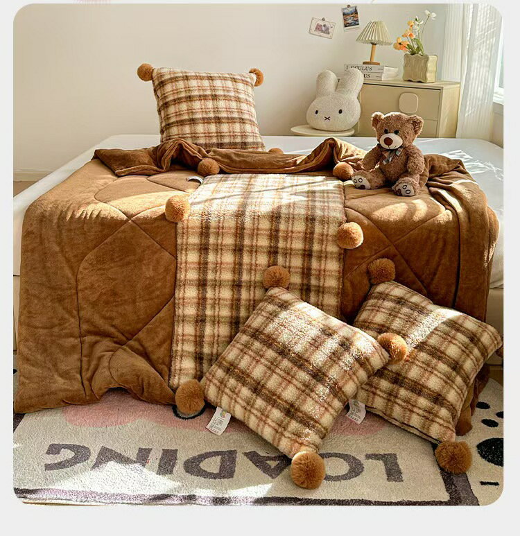 ブランケット 毛布 アウトドア 旅行用品 キャンプ用品 チェック ふかふか 寝具 2WAYS クッションに収納..