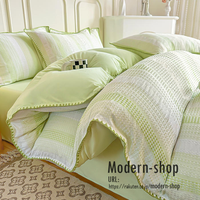 ストライプ 布団カバー 掛け布団カバー ダブル かわいい おしゃれ 布団カバーセット 4点セット 掛けふとんカバー 軽量 無地 掛けカバー 寝具カバー 韓国風 羽毛布団カバー シーツカバーフラットシーツ 洗える ベッドカバー 掛カバー レディース メンズ