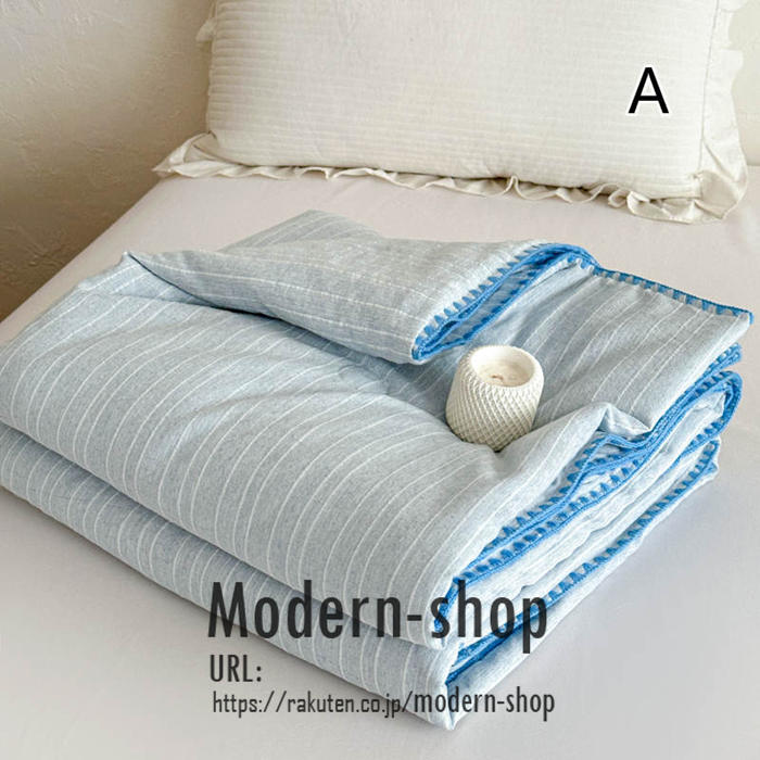 夏 布団 夏布団 単品 ストライプ柄 シングル ダブル かわいい きれいめ 掛け布団 肌掛け布団 寝具 1点 洗える 夏用掛け布団 かけふとん ブランケット タオルケット 毛布 子供 レディース メンズ 可愛い 肌布団 薄さ 軽く 合繊掛け布団 肌掛布団 肌がけ布団 軽量 modern-shop-10006301 modern-shop サンプル画像2