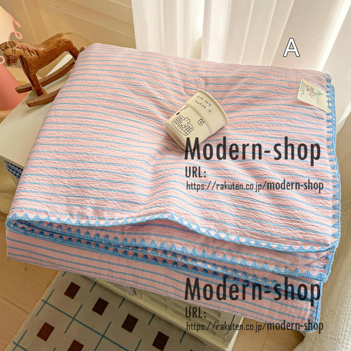 夏 布団 夏布団 単品 ストライプ柄 シングル ダブル かわいい 掛け布団 肌掛け布団 寝具 1点 洗える 夏用掛け布団 かけふとん 子供 レディース 可愛い 肌布団 薄さ 軽く 合繊掛け布団 肌掛布団 肌がけ布団 軽量 modern-shop-10006464 modern-shop サンプル画像2