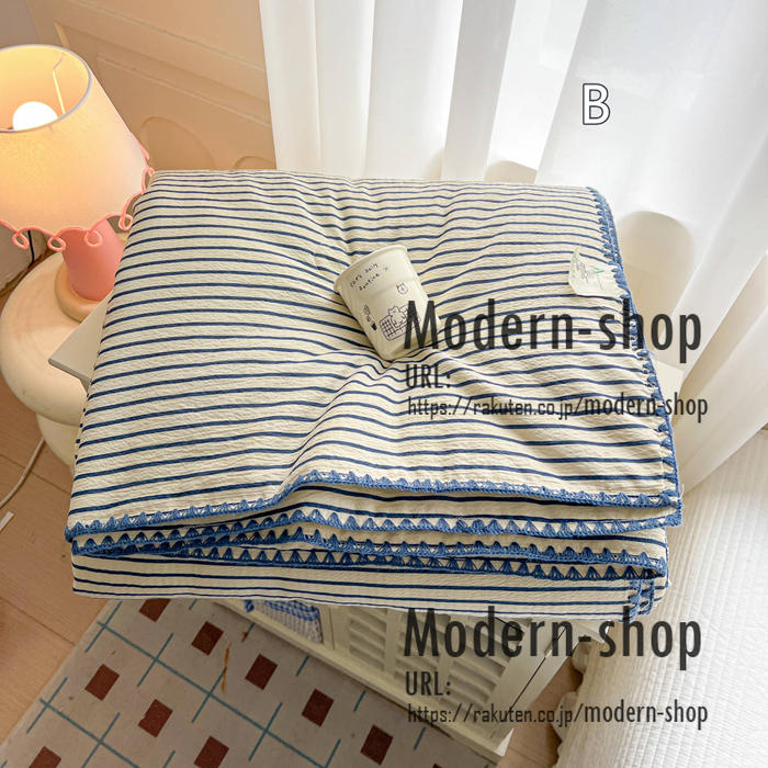夏 布団 夏布団 単品 ストライプ柄 シングル ダブル かわいい 掛け布団 肌掛け布団 寝具 1点 洗える 夏用掛け布団 かけふとん 子供 レディース 可愛い 肌布団 薄さ 軽く 合繊掛け布団 肌掛布団 肌がけ布団 軽量 modern-shop-10006464 modern-shop サンプル画像3