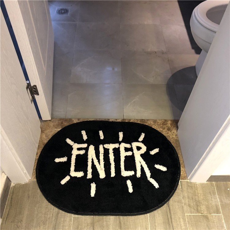 バスマット 吸水 ラグ マット カーペット 約45*65cm 50*80cm おしゃれ お風呂マット 足ふきマット 文字  洗濯可 シンプル 北欧 送料無料  玄関用 [3]