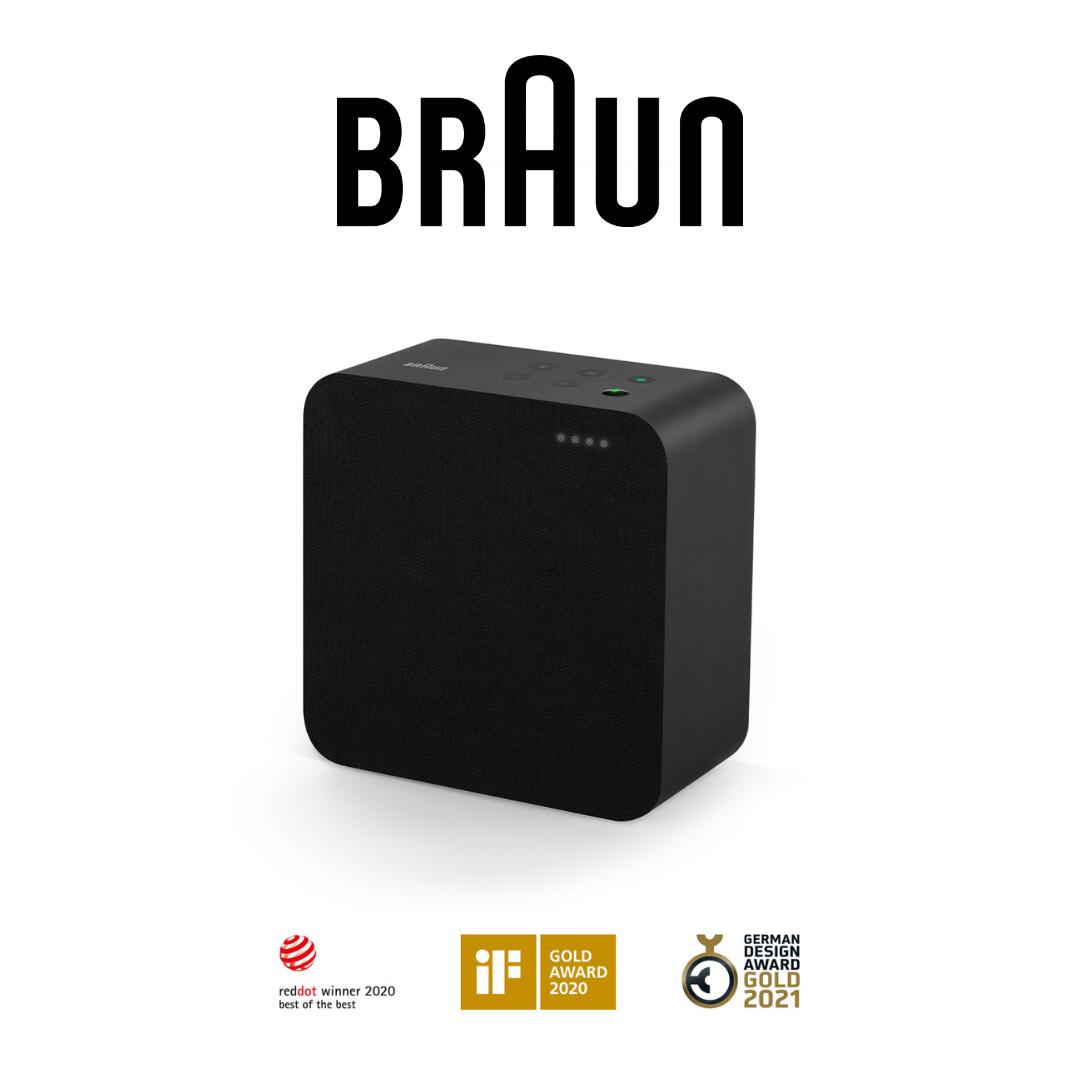 Braun Audio LE03 HiFi Stereo Speaker Black ブラウン オーディオ LE03 HiFi ステレオスピーカー ブラック 中型 Wi-fi Bluetooth 4.2 高音質 クリア サウンド ドイツ発 インテリア デザイン