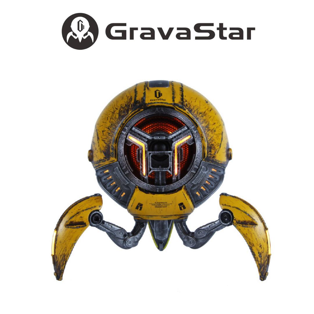 【公式】GRAVASTAR Mars Pro War Damaged Yellow グラバスター マーズプロ ワイヤレススピーカー Bluetooth 5.0 球体型 2台同時接続可 重低音 6色RGBライト ギフト プレゼント【国内正規品】