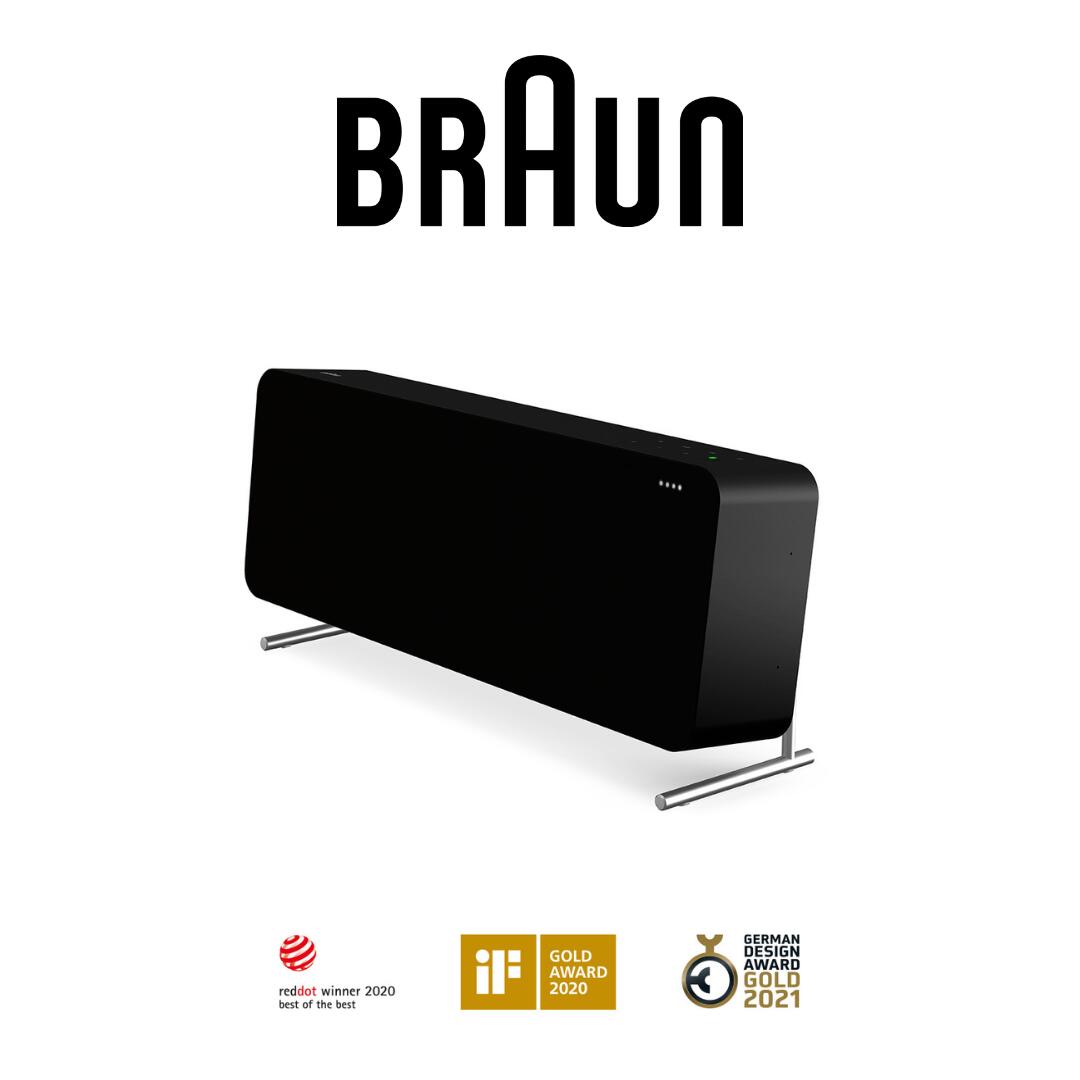 【父の日セール開催中】Braun Audio LE02 HiFi Stereo Speaker Black ブラウン オーディオ HiFi ステレオスピーカー ブラック 中型 Wi-fi Bluetooth 4.2 高音質 クリア サウンド ドイツ発 インテリア デザイン 高級 おしゃれ【国内正規品】