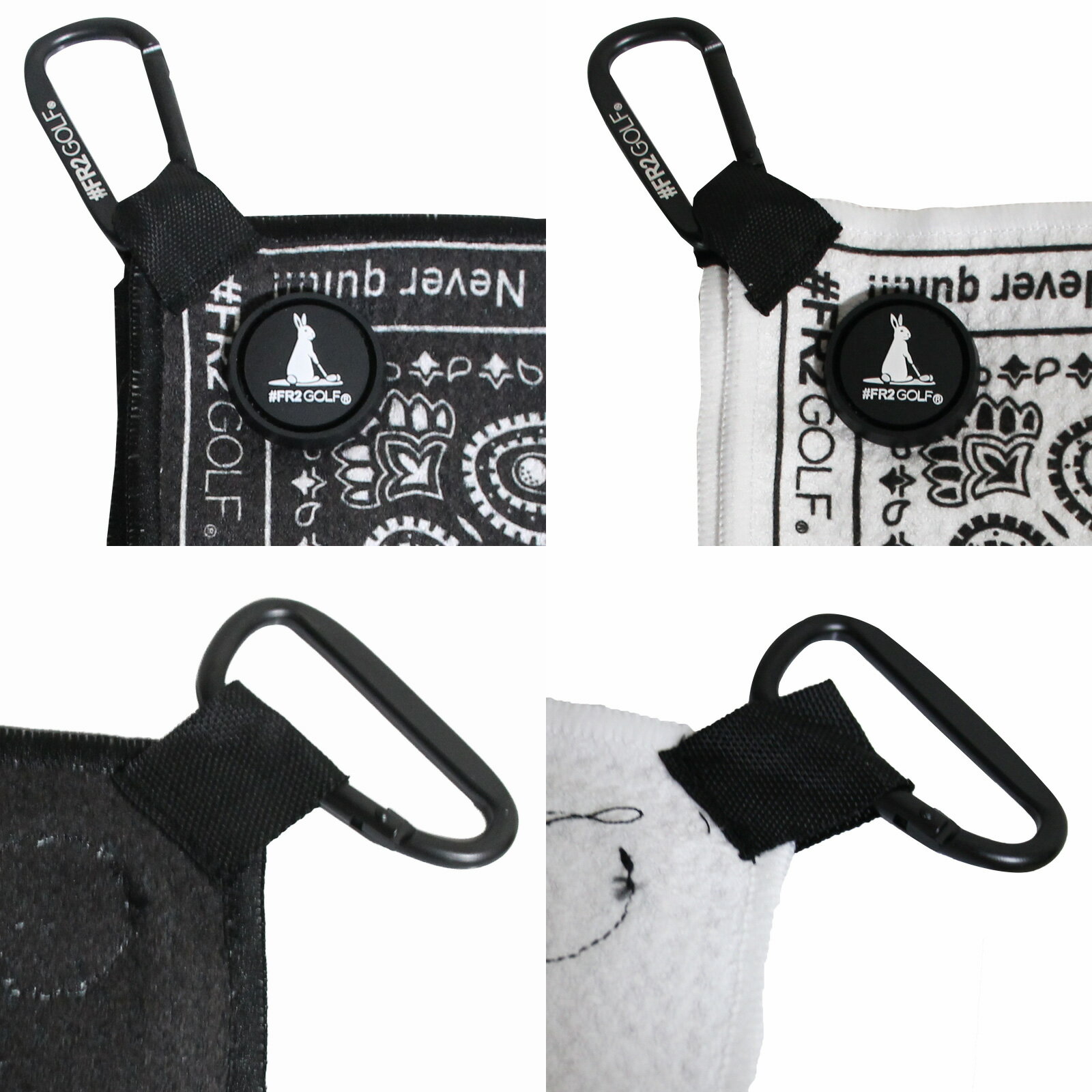 FR2GOLF Paisley Magnet Golf Towel FREE/ブラック ゴルフ マグネット タオル