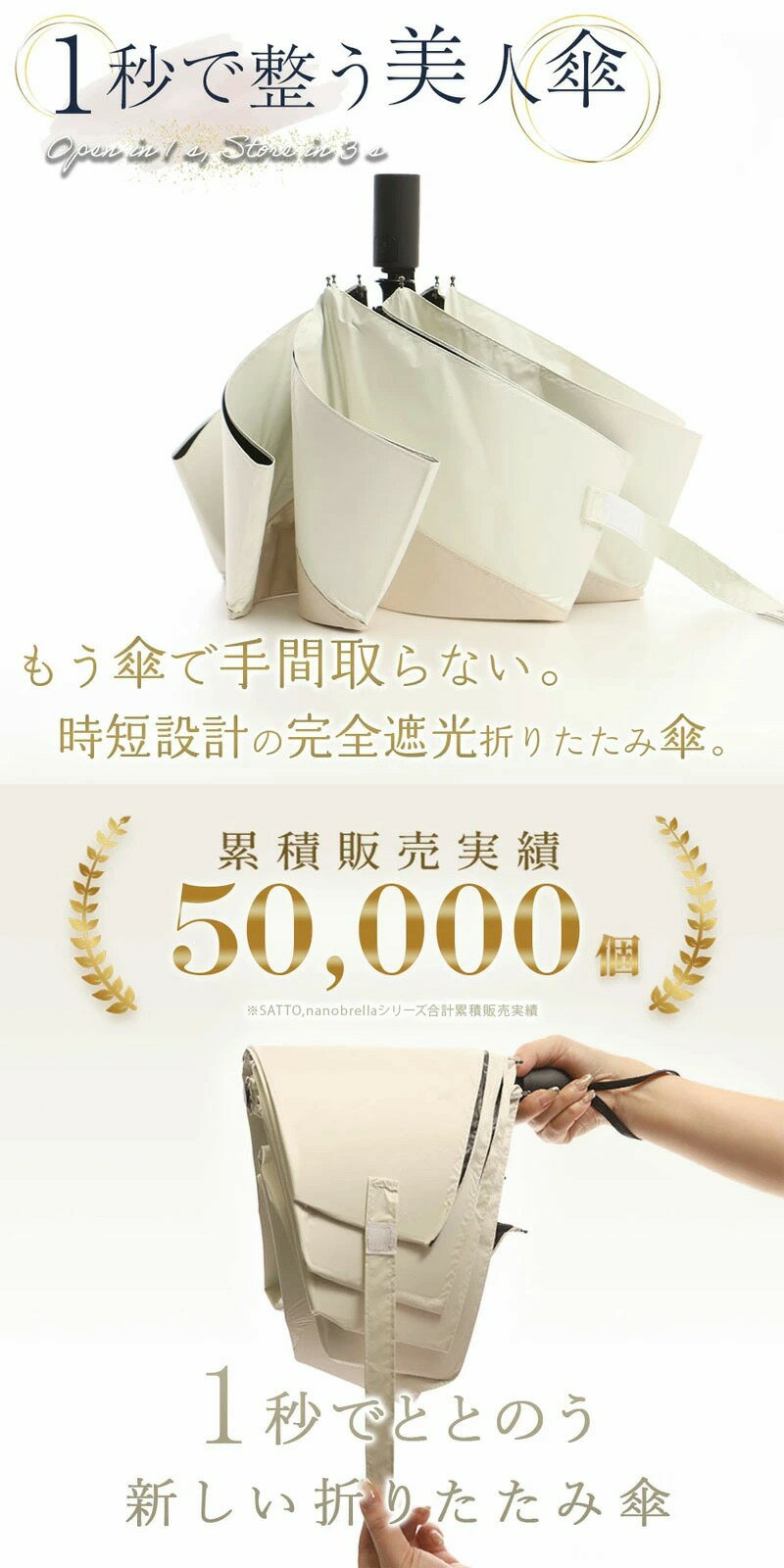 日傘 折りたたみ 完全遮光 晴雨兼用 自動開閉...の紹介画像3