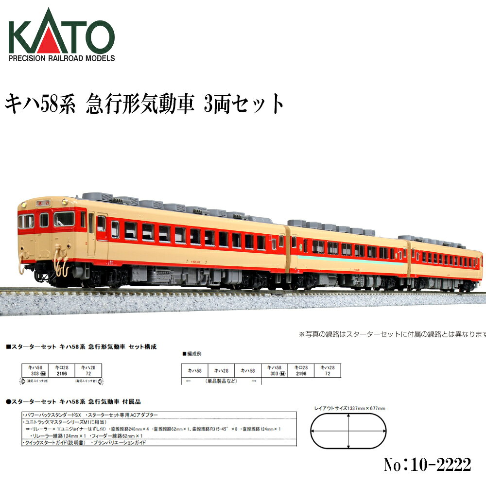 【2026年10月】10-2222 KATO キハ58系 急行形気動車 3両セット 鉄道模型 Nゲージ KATO カトー