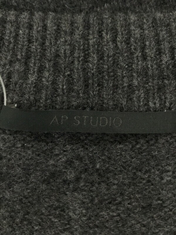 AP STUDIO エーピーストゥディオ 18AW ウールカシミヤレースアップニットセーター グレー レディース【中古】 3