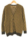 Needles ニードルス 21AW V Neck Cardigan Wave Stripe ウェーブストライプニットカーディガン イエロー サイズ:L メンズ【中古】