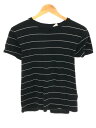 SAINT LAURENT PARIS サンローラン パリ 16SS クルーネックボーダーTシャツ ブラック サイズ:XS メンズ【中古】