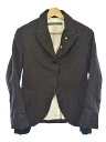 Paul Harnden ポールハーデン Pocket Blazer ウールリネンブレザージャケット カーキ サイズ:S レディース【中古】