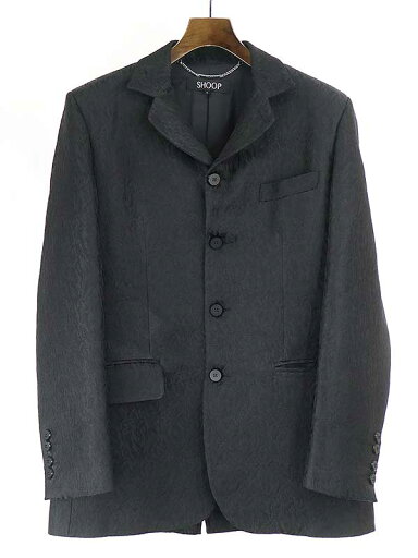 【中古】SHOOP シュープ 19AW ポリエステルジャガード4Bセットアップスーツ ブラック ジャケットL、パンツM メンズ 【中古】SHOOP シュープ 19AW ポリエステルジャガード4Bセットアップスーツ ブラック ジャケットL、パンツM メンズ