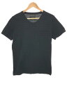 【中古】LOUNGE LIZARD ラウンジリザード ボーダーデザインVネックTシャツ ブラック 2 メンズ